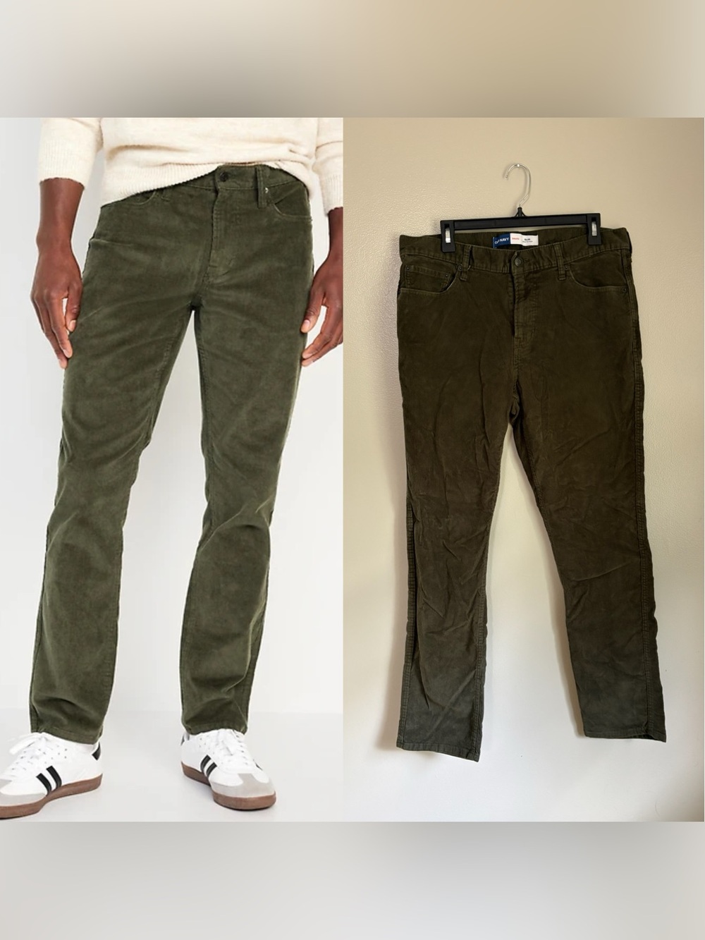 Men's Olive Green Corduroy Pants